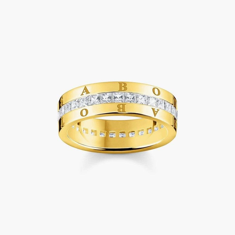 Thomas Sabo Ring - Band - White Stones - Pave Gold