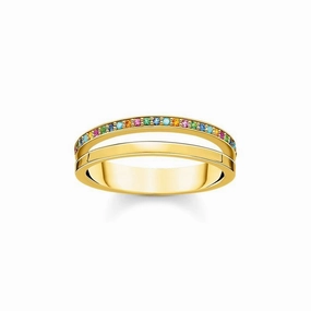 Thomas Sabo Ring double colored stones gold