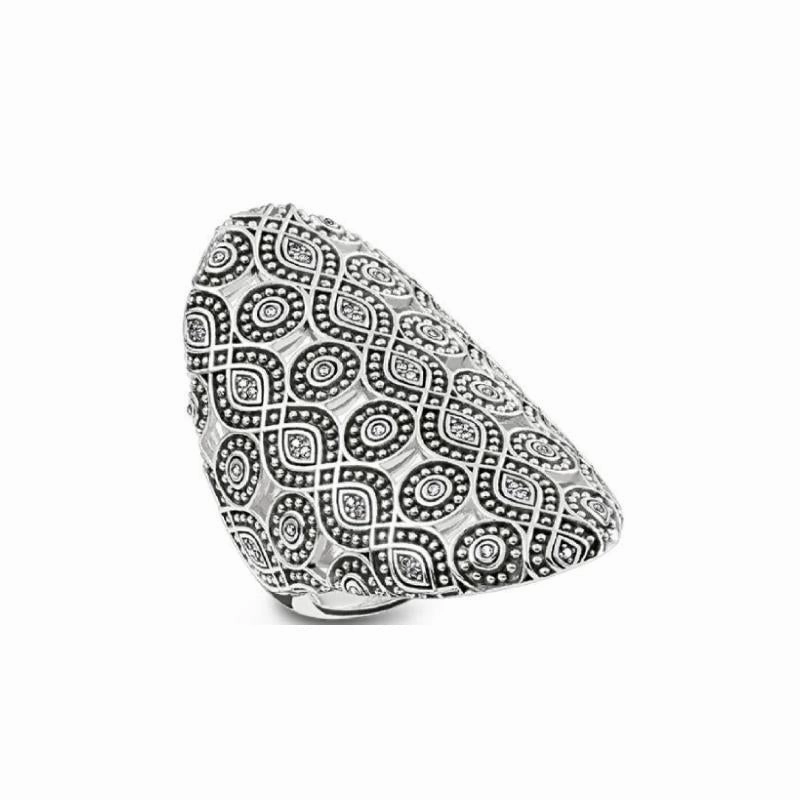 Thomas Sabo Ring Ethno Ornamentation Sterling Silver, Blackened