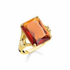 Thomas Sabo ring Orange stone, large, with star