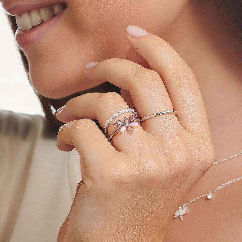 Thomas Sabo Ring pink and white stones