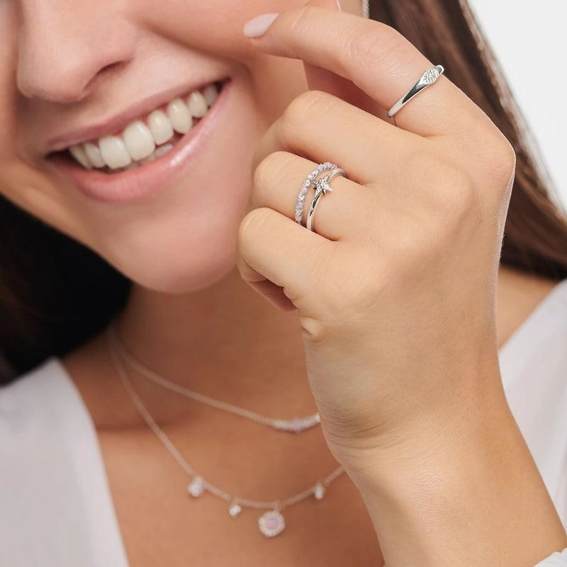 Thomas Sabo Ring pink and white stones