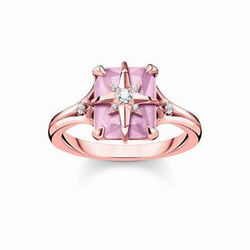 Thomas Sabo Rose Gold Large Stone / Star Ring