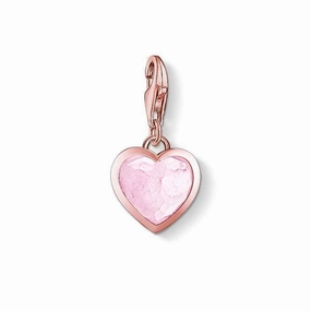 Thomas Sabo Rose Gold Milky Quartz Heart Charm