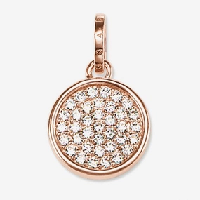 Thomas Sabo Rose Gold Plated Pave Round Pendant