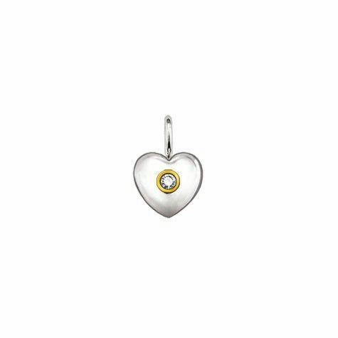 Thomas Sabo Silver and Yellow Gold Diamond Heart Pendant