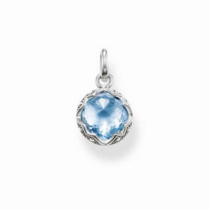 Thomas Sabo Silver Blue Cubic Zirconia Round Pendant