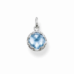 Thomas Sabo Silver Blue Cubic Zirconia Round Pendant