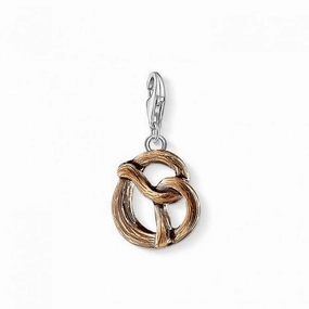 Thomas Sabo Silver Brown Pretzel Charm