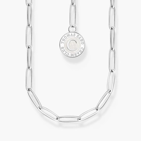 Thomas Sabo Silver Charm Necklace with White Charmista Disc