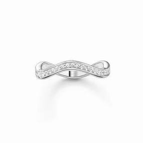 Thomas Sabo Silver Cubic Zirconia Narrow Wave Ring