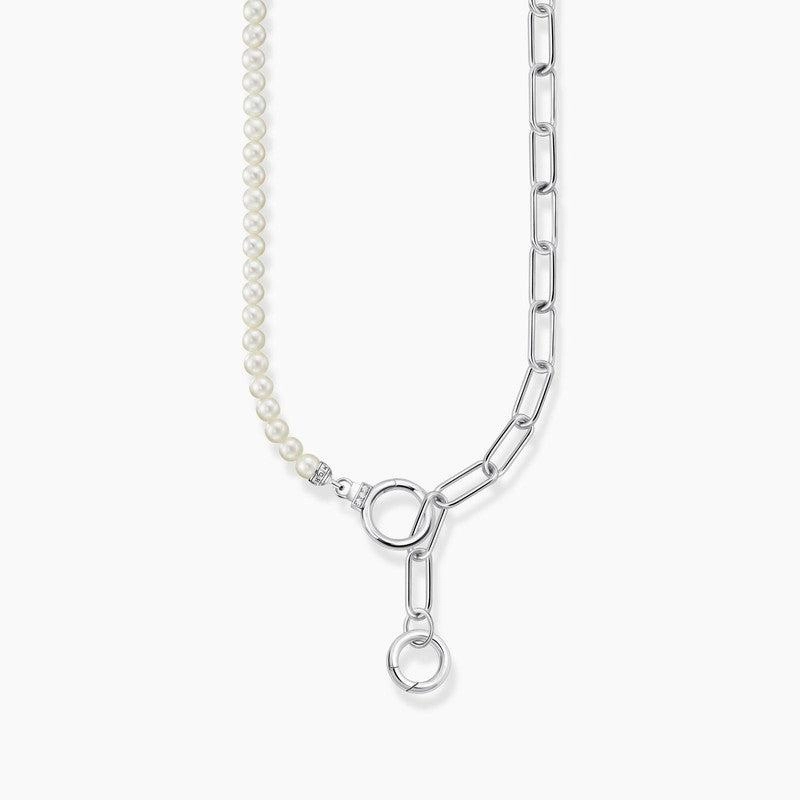 Thomas Sabo Silver Necklace with Freshwater Cultured Pearls and Zirconia