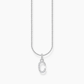 Thomas Sabo Silver Necklace with Letter C & White Stones