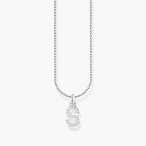Thomas Sabo Silver Necklace with Letter S & White Stones