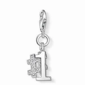 Thomas Sabo Silver Number 1 Charm Pendant with White Zirconia
