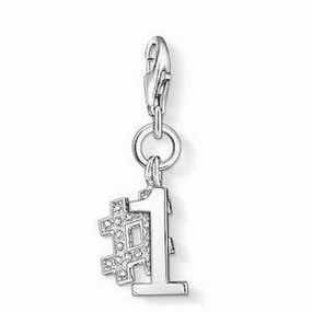Thomas Sabo Silver Number 1 Charm Pendant with White Zirconia