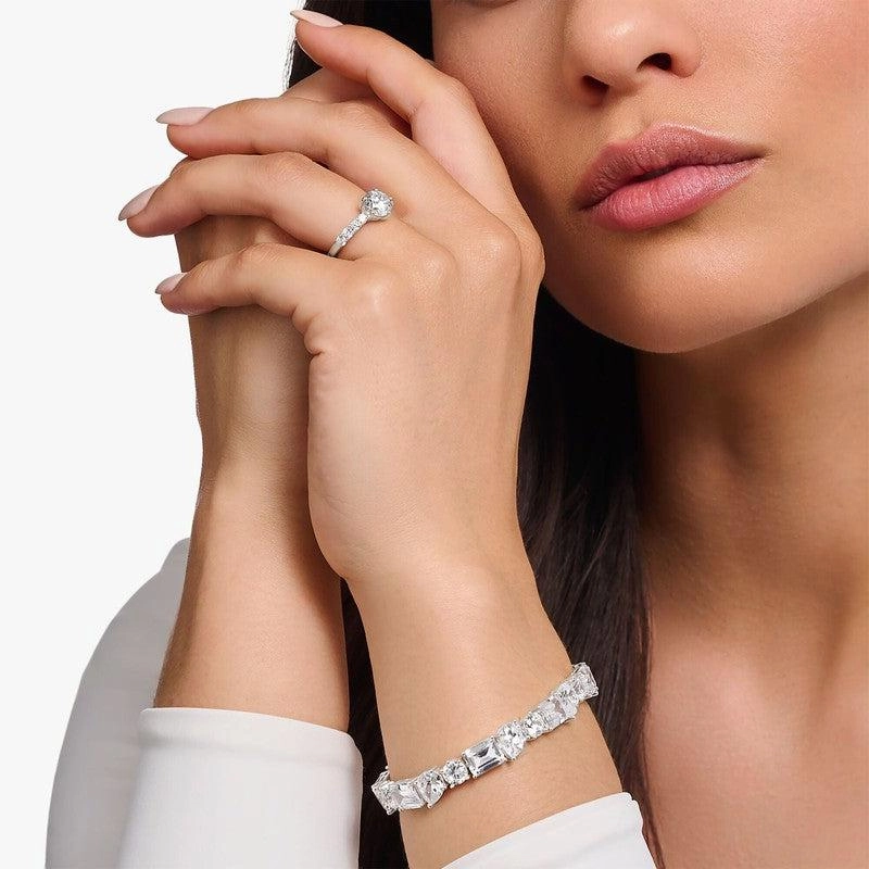 Thomas Sabo Silver Solitaire Ring with White Zirconia