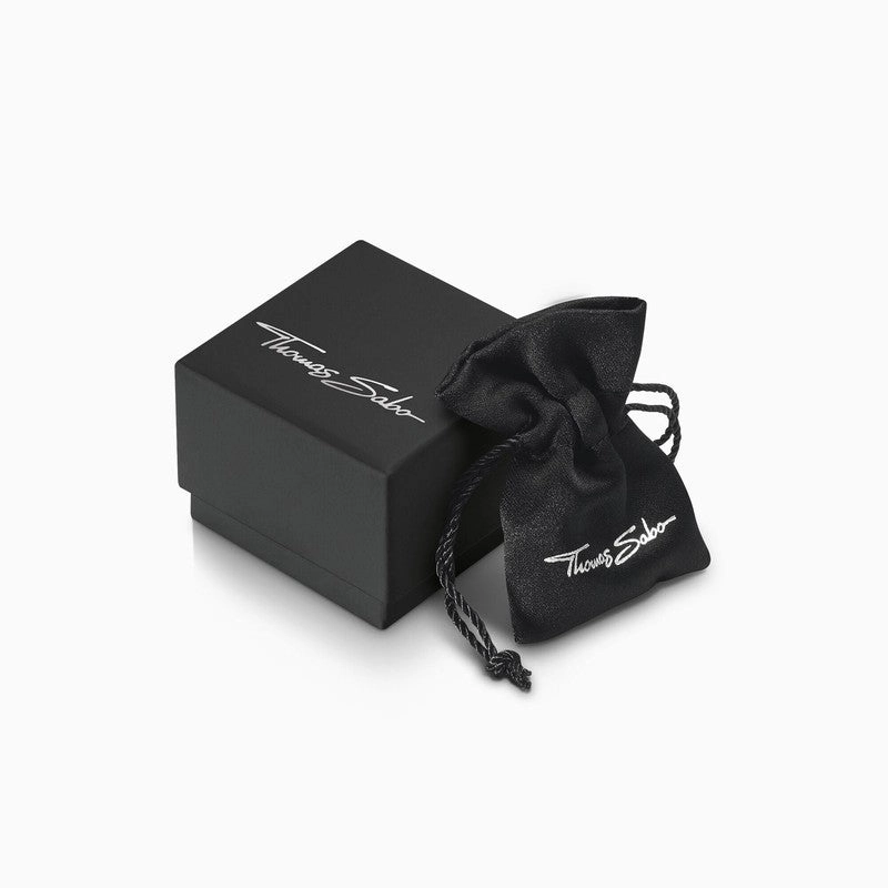 Thomas Sabo Silver Yellow-Gold plated ear Studs in Heart-Shape with Pink Zirconia