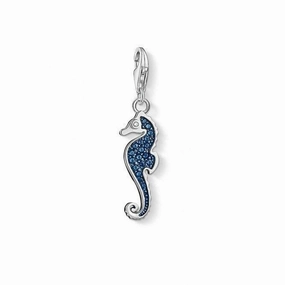 Thomas Sabo Silver Zirconia Blue Seahorse Charm
