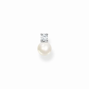 Thomas Sabo Single ear stud pearl with white stone silver