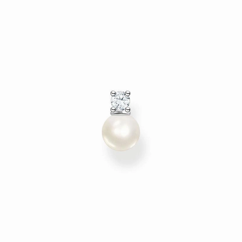 Thomas Sabo Single ear stud pearl with white stone silver