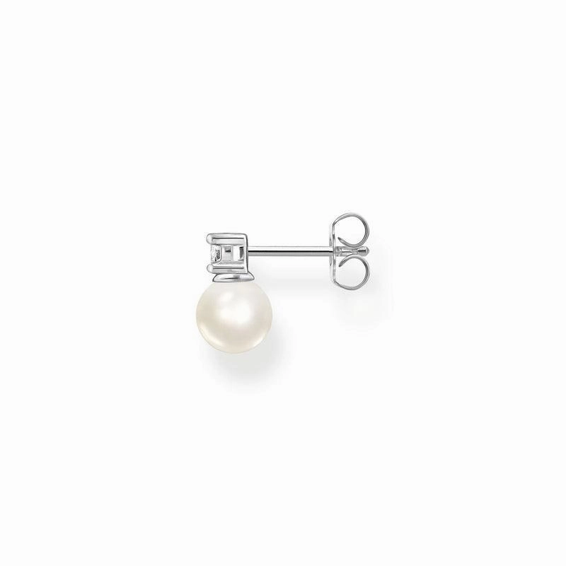 Thomas Sabo Single ear stud pearl with white stone silver