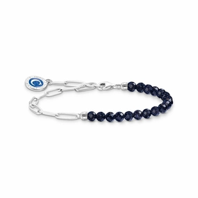 Thomas Sabo Sterling Silver Charmista Blue Bead 17cm Charm Bracelet