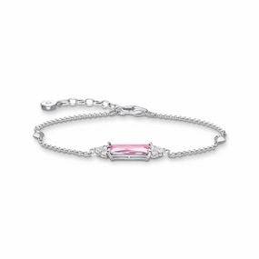 Thomas Sabo Sterling Silver Heritage Pink CZ 16-19cm Bracelet
