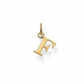 Thomas Sabo Yellow Gold Plated Letter F Pendant
