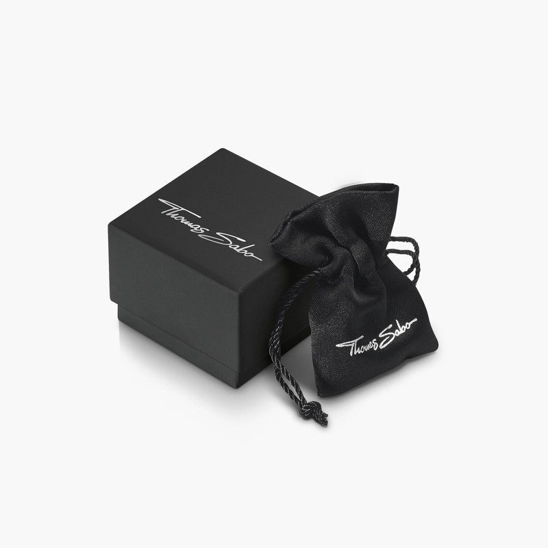 Thomas Sabo Yellow-Gold plated Necklace with Onyx Beads and White Zirconia