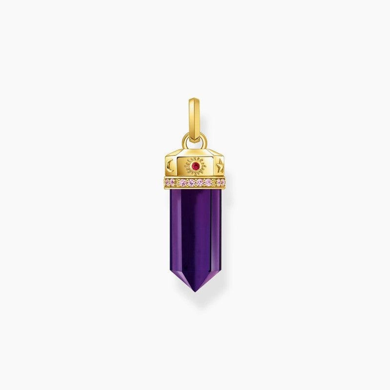 Thomas Sabo Yellow-Gold plated Pendant with Imitation Amethyst