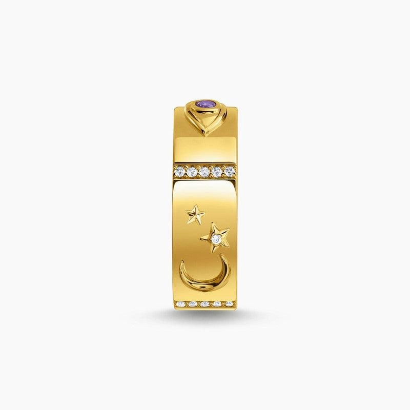Thomas Sabo Yellow-Gold plated Ring with Various Cosmic Motifs and Stones