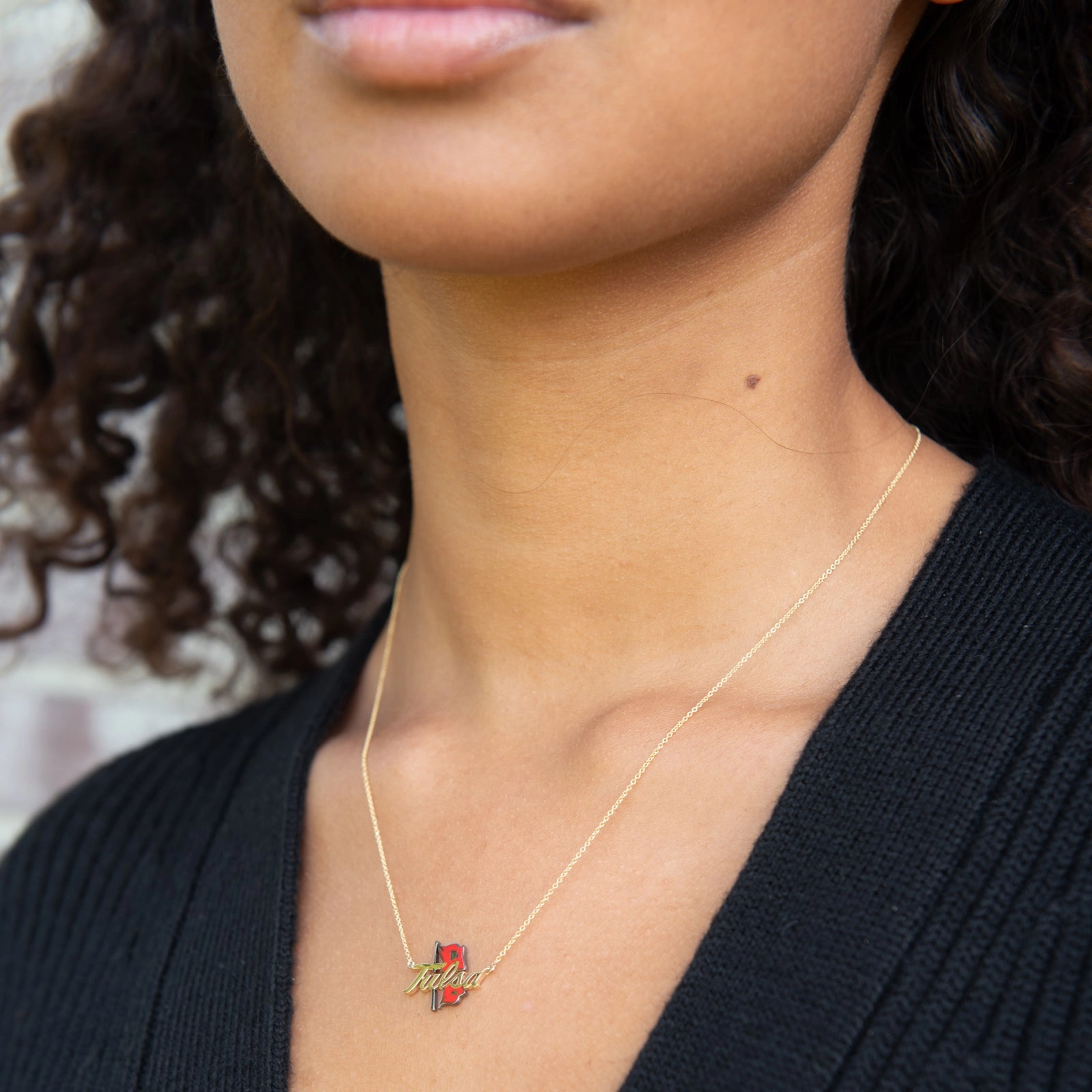 TU Necklace with Red Enamel