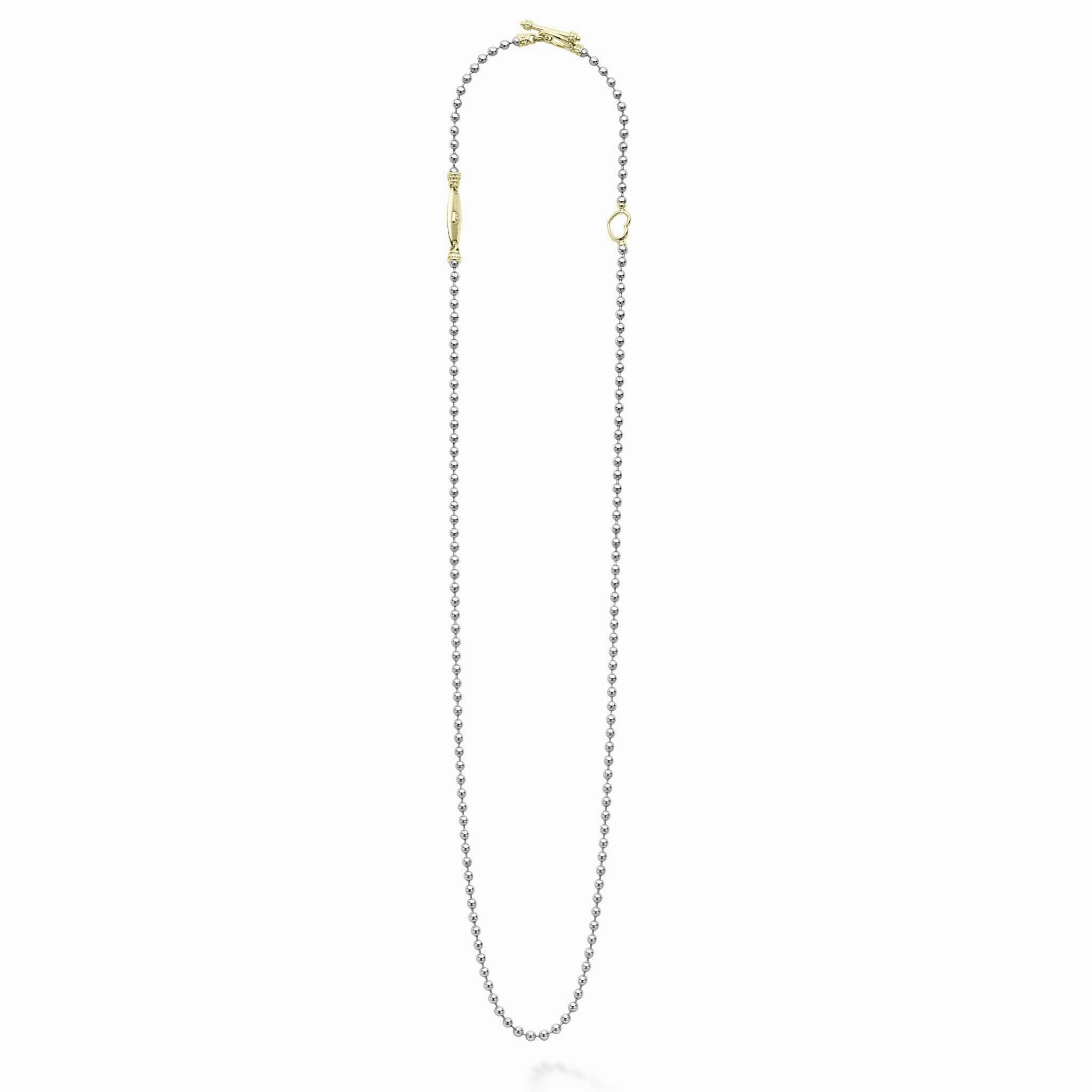 Two-Tone Beaded Toggle Necklace