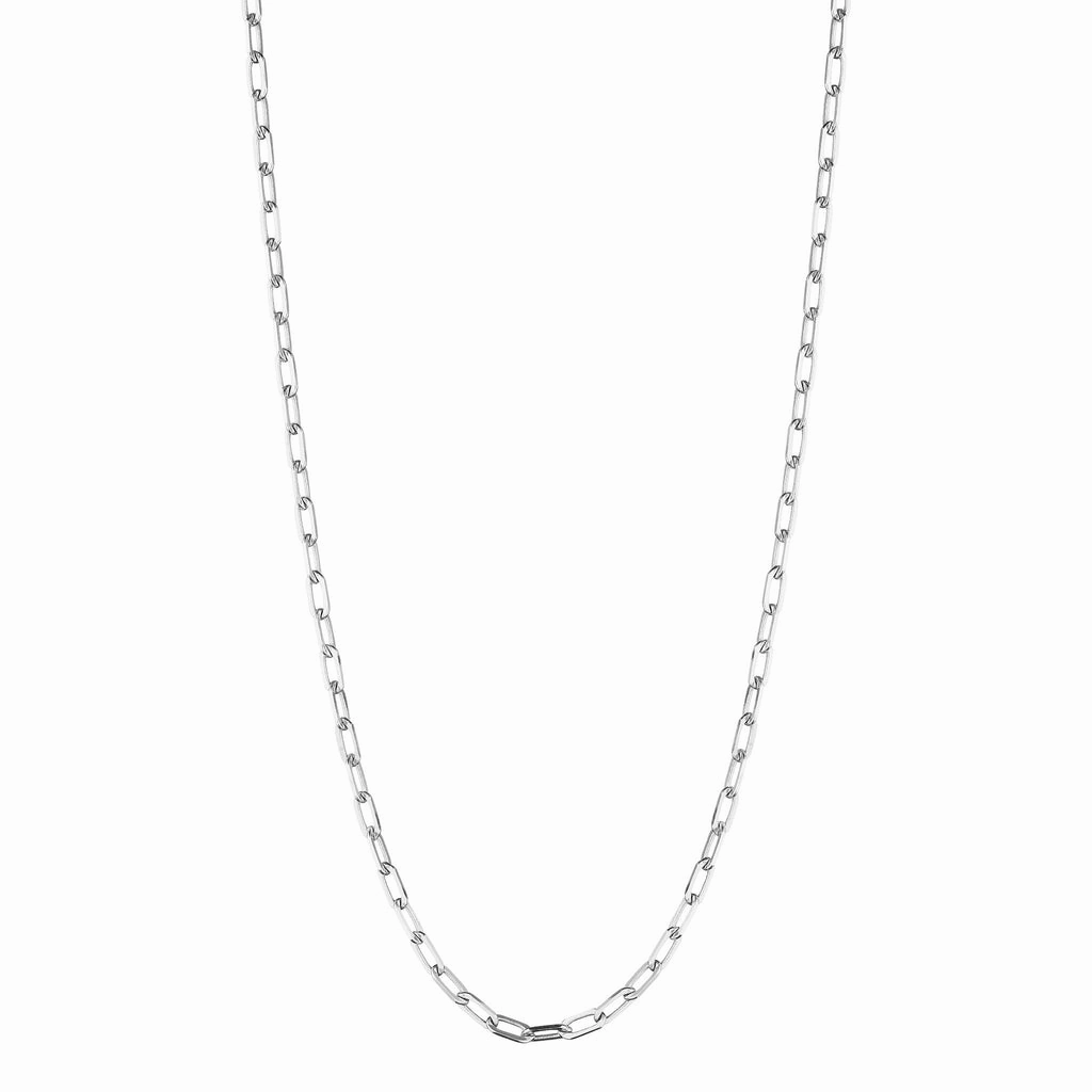 White Gold Flat Link Chain
