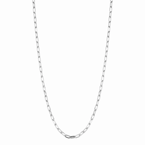 White Gold Flat Link Chain