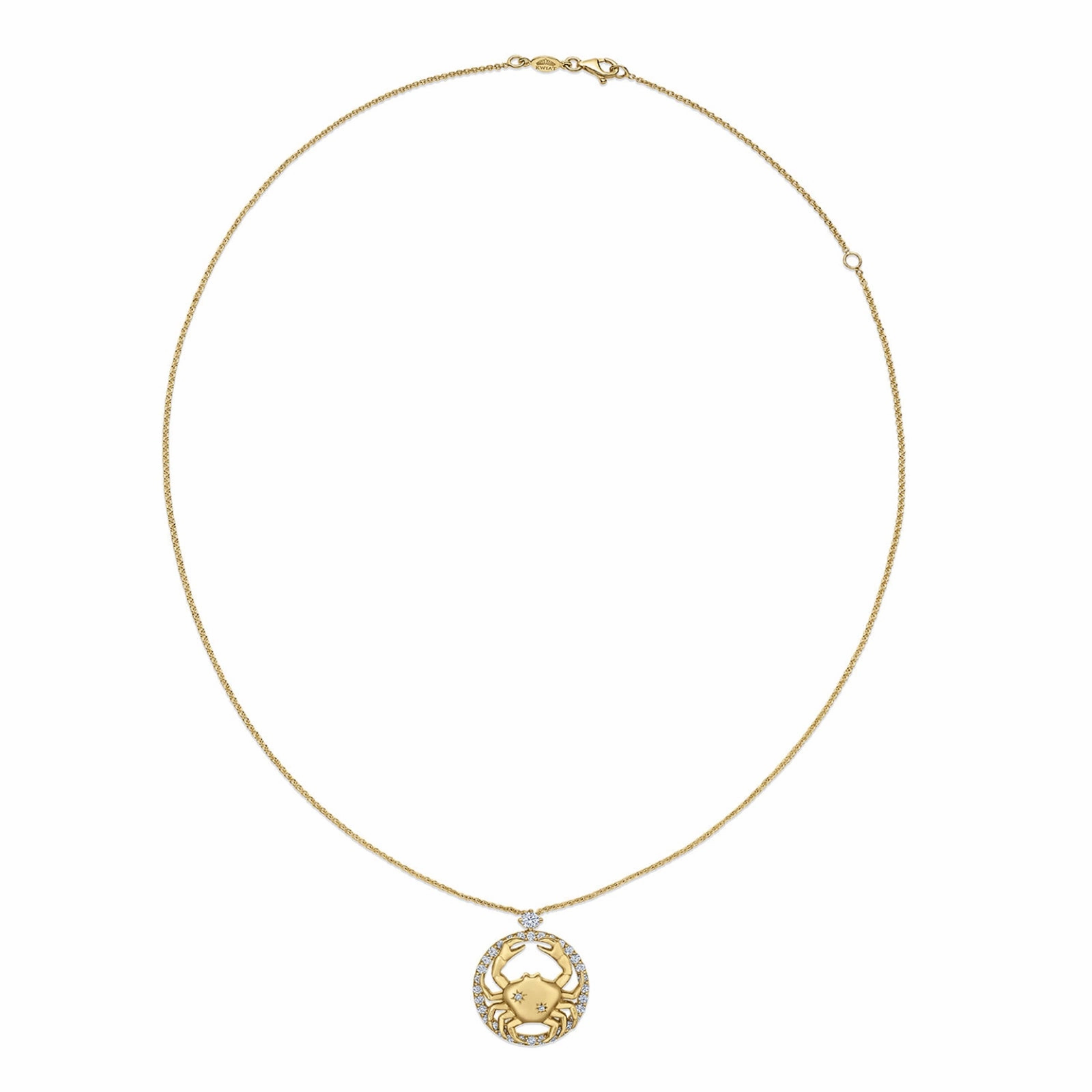 Zodiac Cancer Pendant with Diamonds